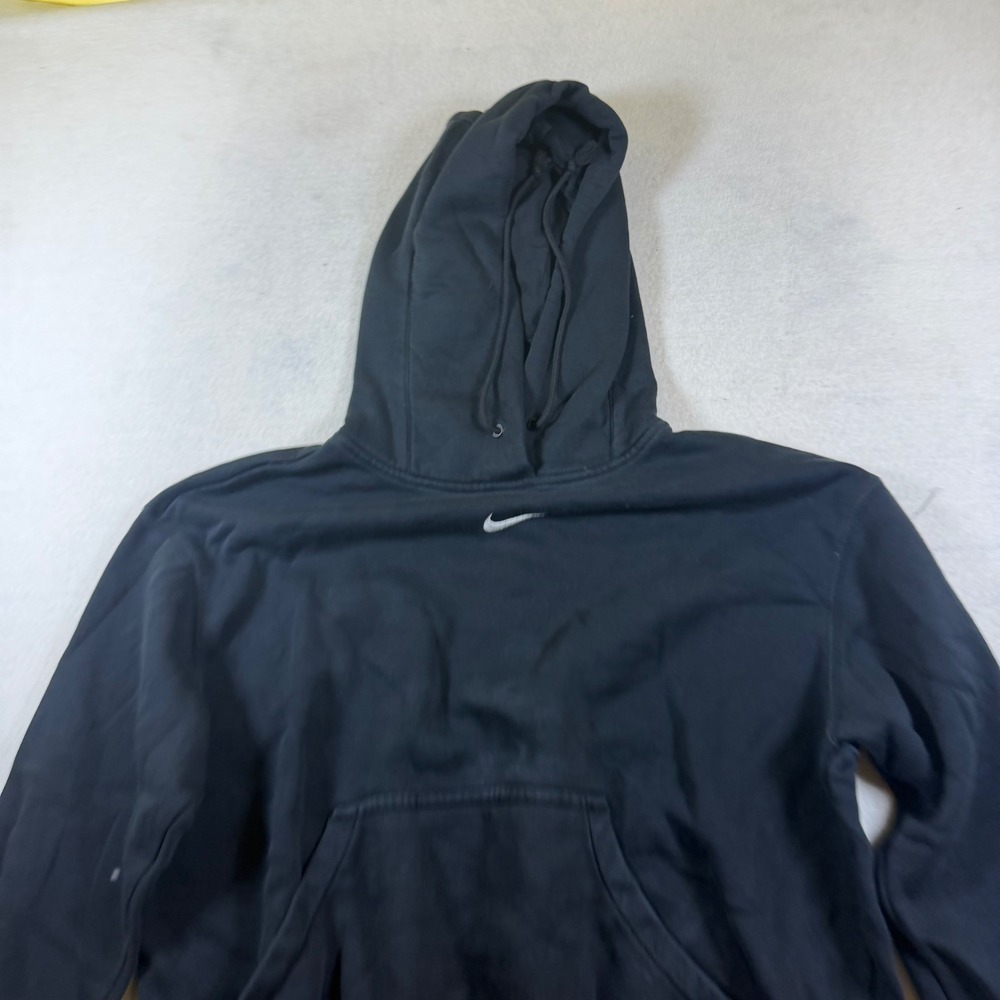 Nike Center Swoosh Hoodie Black Pullover‎ Sweatshirt Small Embroidered Logo